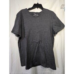 Marc Anthony Men’s V Neck Short Sleeve T Shirt Gray Striped Size L Cotton